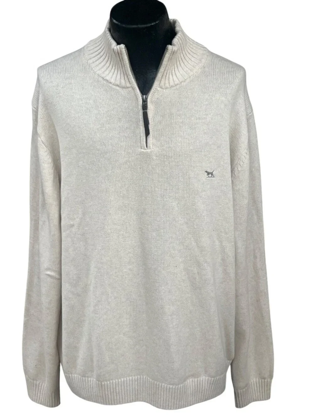 Rodd & Gunn Mens 2XL Cream Quarter Zip Sweater 100% Australian Cotton Logo